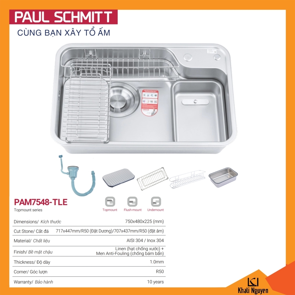 Chậu rửa bát Paul Schmitt PAM7548-TLE