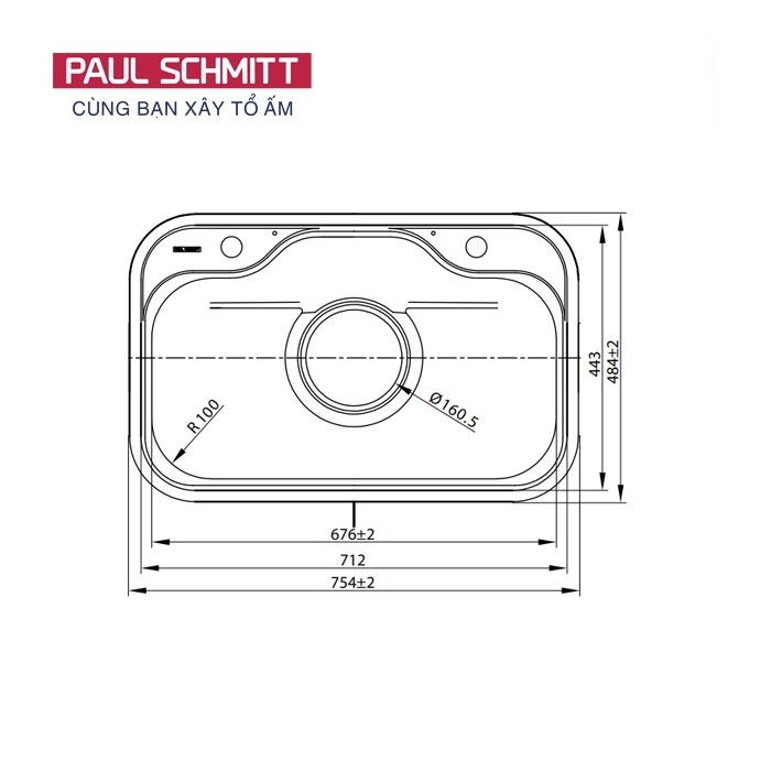 Bản vẽ chậu rửa bát Paul Schmitt PAM75484-TE