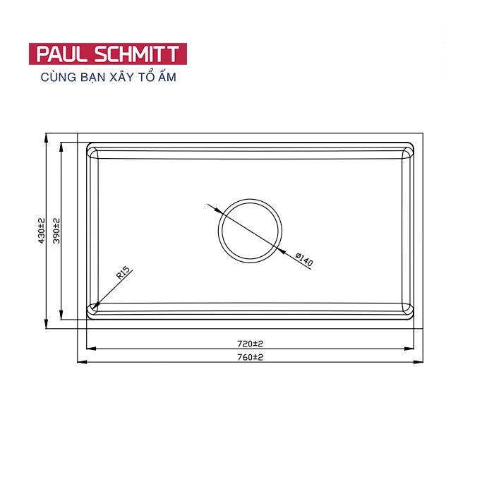 Bản vẽ chậu rửa bát Paul Schmitt PAM7643-UDE