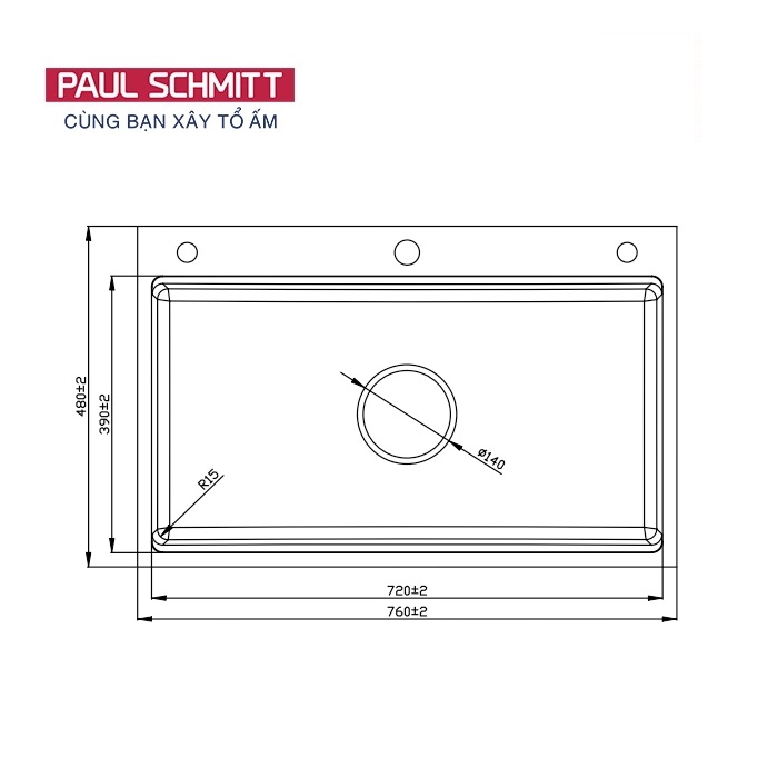 Bản vẽ chậu rửa bát Paul Schmitt PAM7645-UDDE