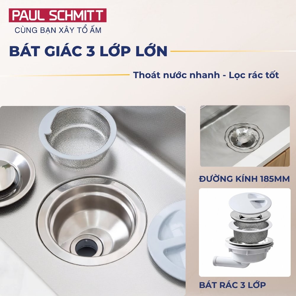 Chậu rửa bát Paul Schmitt PAM8046-UDE - hình 2