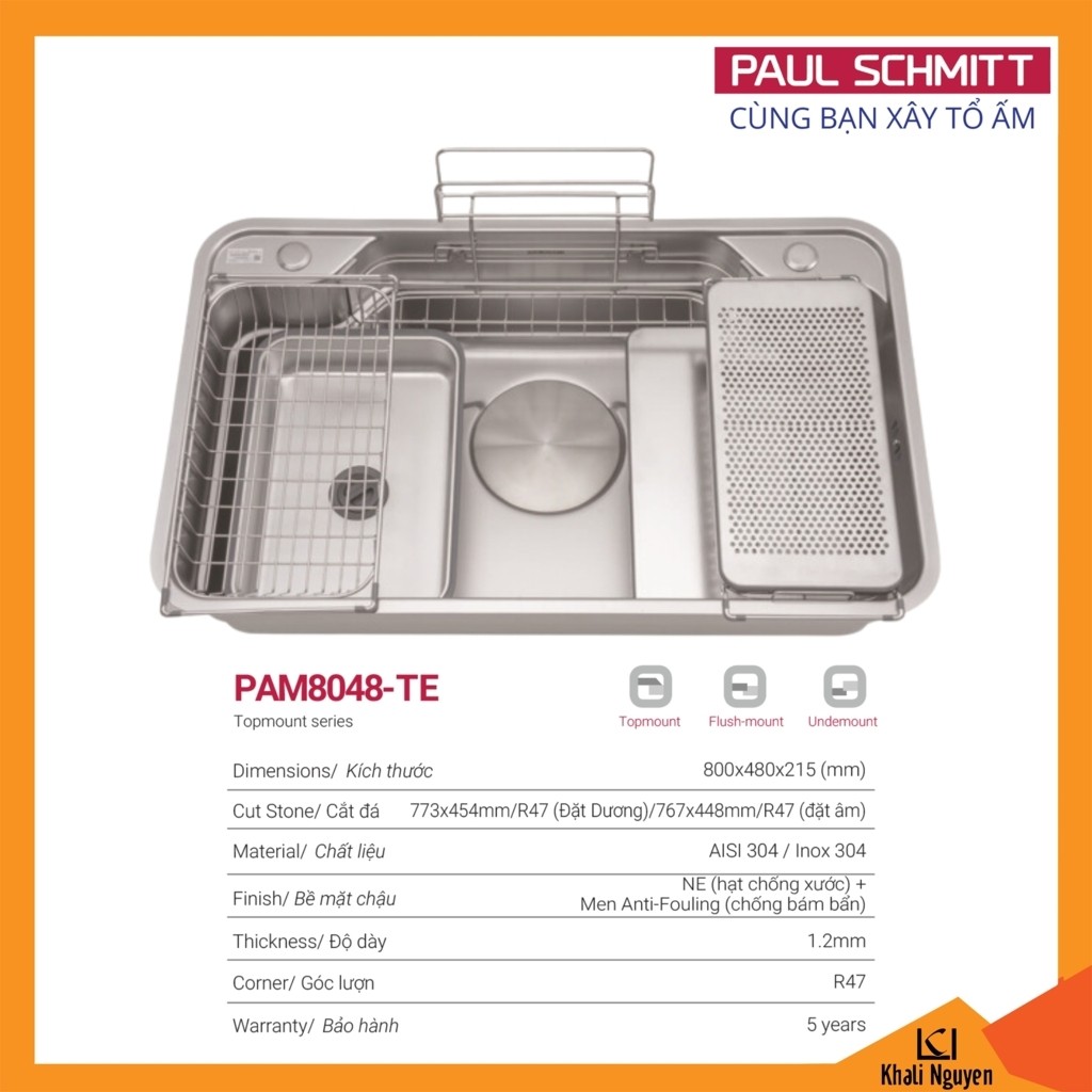 Chậu Rửa Bát Dekor Paul Schmitt PAM8048-TE