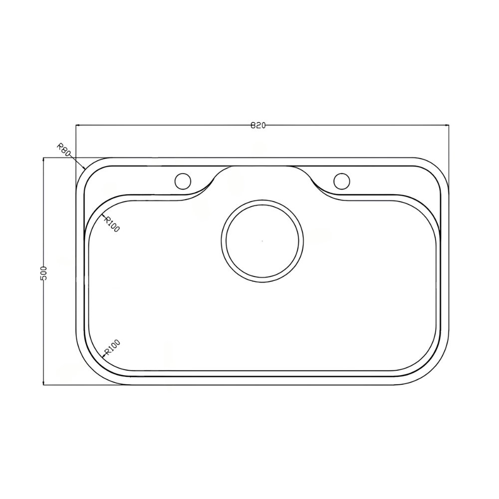 Bản vẽ chậu rửa bát Paul Schmitt PAM8250-UM một hố