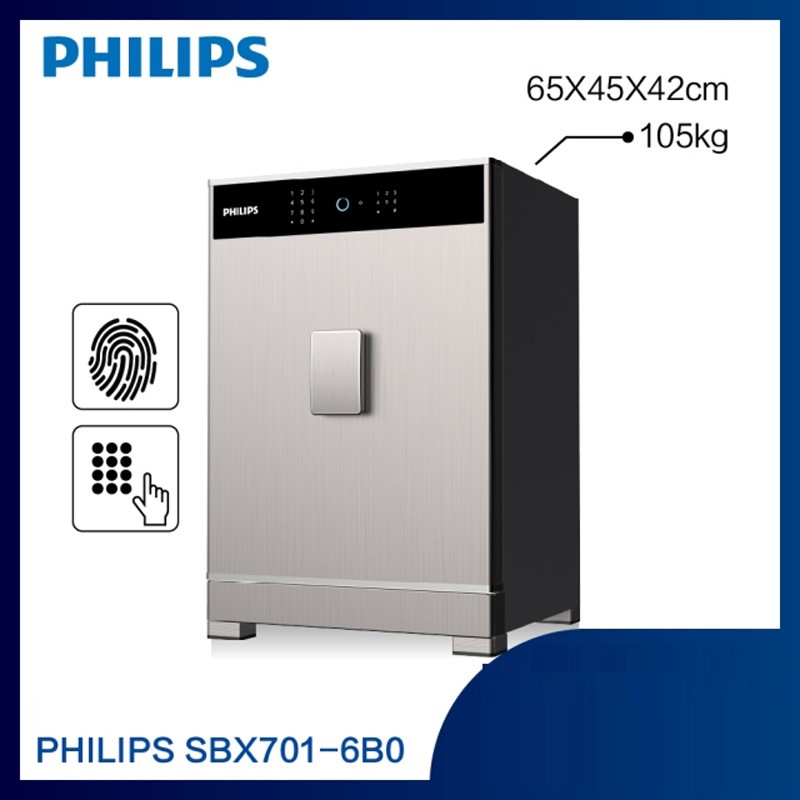 Két Sắt Philips SBX701-6B0 Bảo Mật Vân Tay Và Mã Số (105kg)