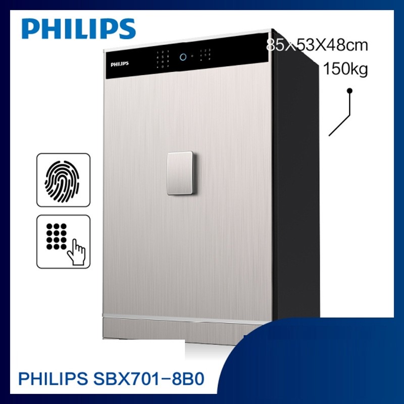 Két Sắt Philips SBX701-8B0 Bảo Mật Vân Tay Và Mã Số (150kg)