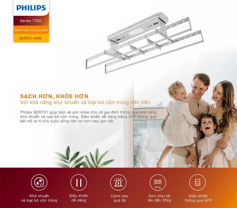 Giàn Phơi Thông Minh Philips SDR701-PAW - 1