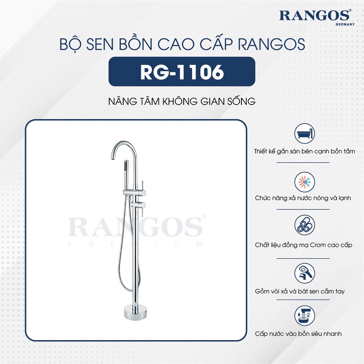 Thông tin bộ sen tắm bồn Rangos RG-1106