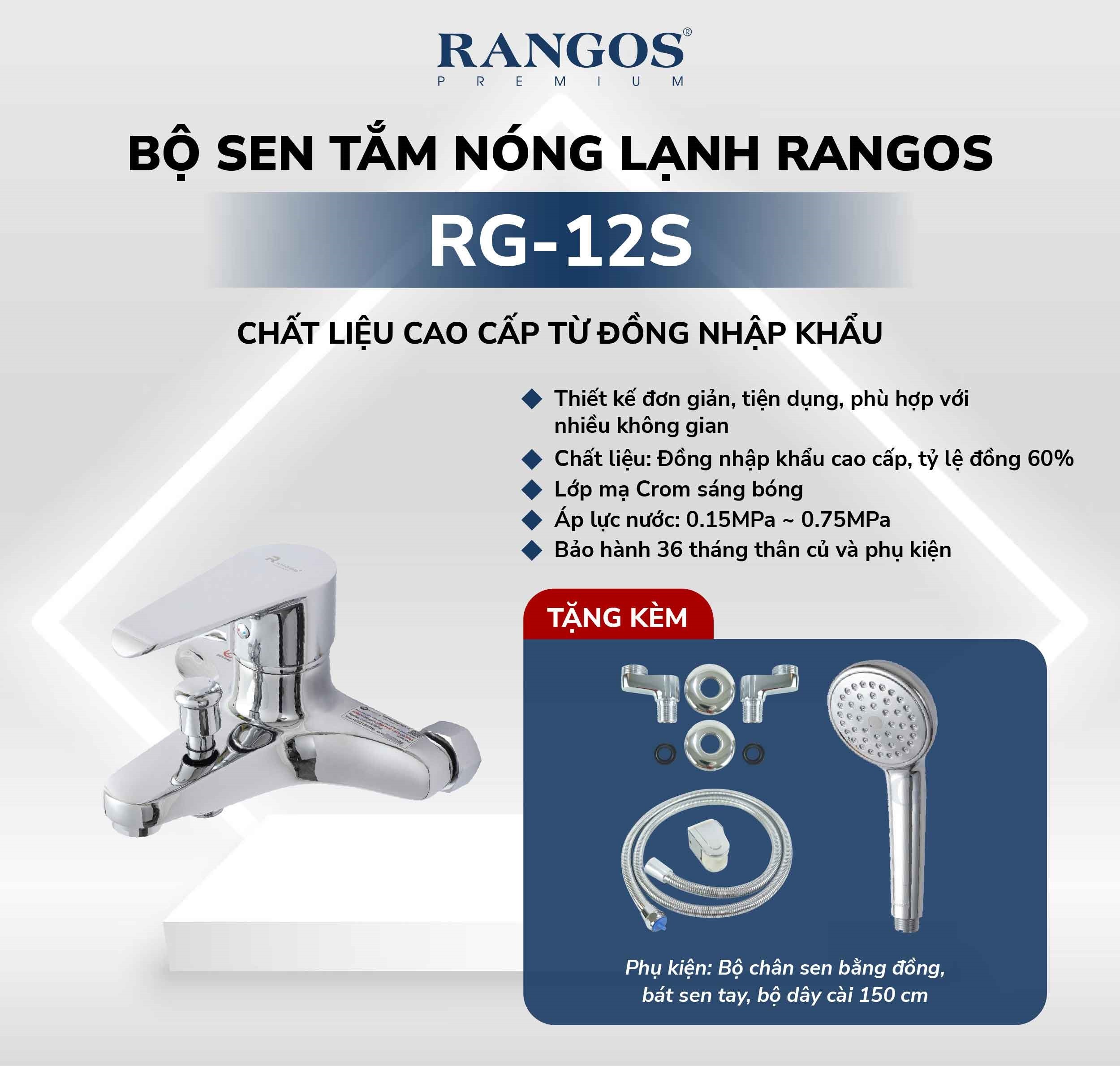 Bộ sen tắm thường Rangos RG-12S