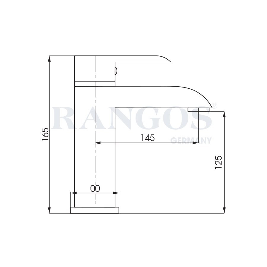 Bản vẽ vòi lavabo Rangos 1 lỗ RG-304V1