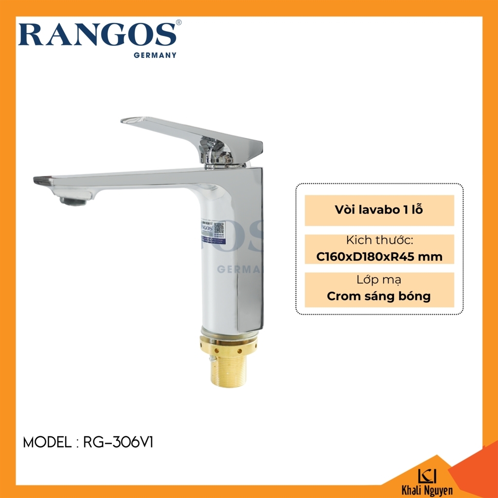 Vòi lavabo Rangos 1 lỗ RG-306V1
