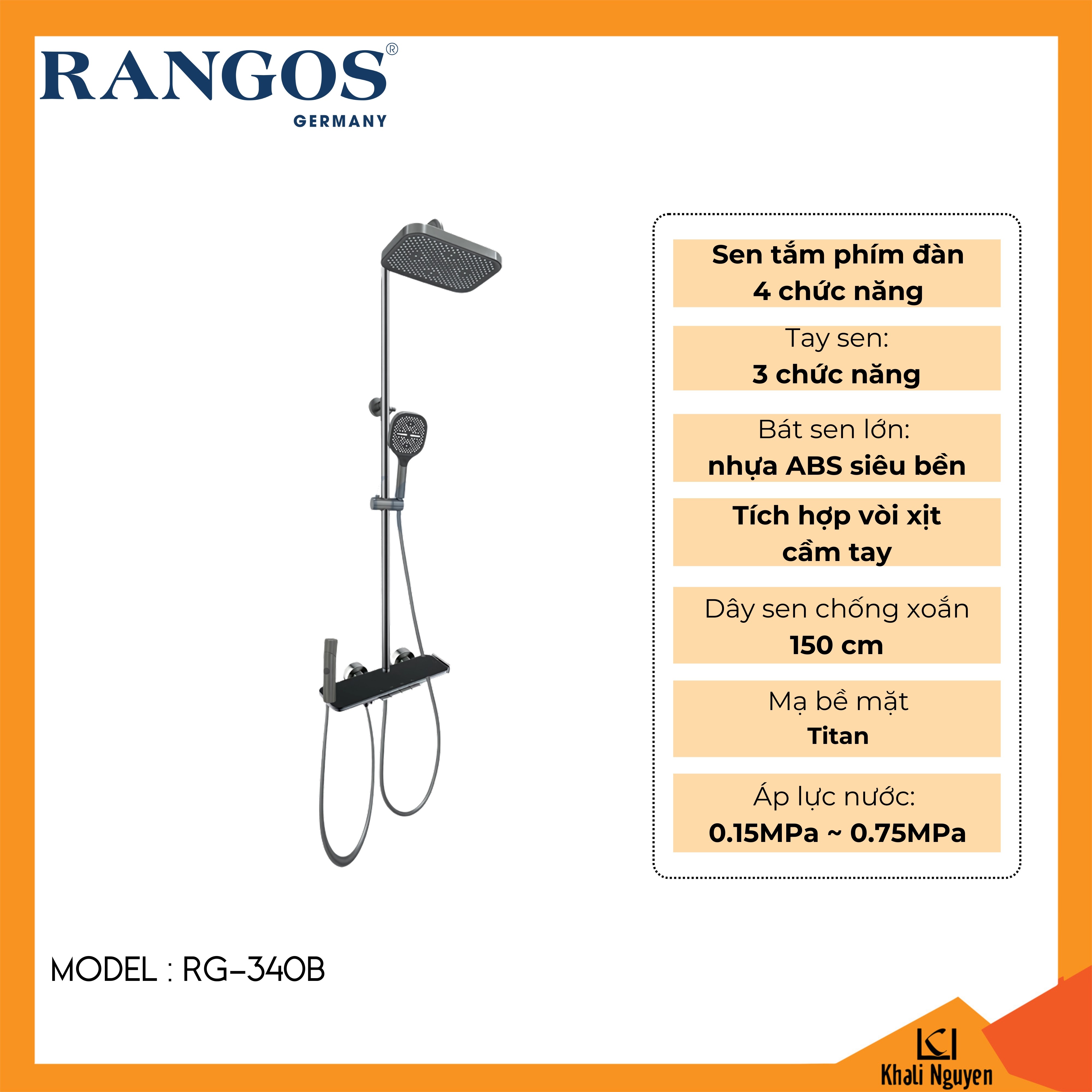 Sen tắm cây phím đàn Rangos RG-340B