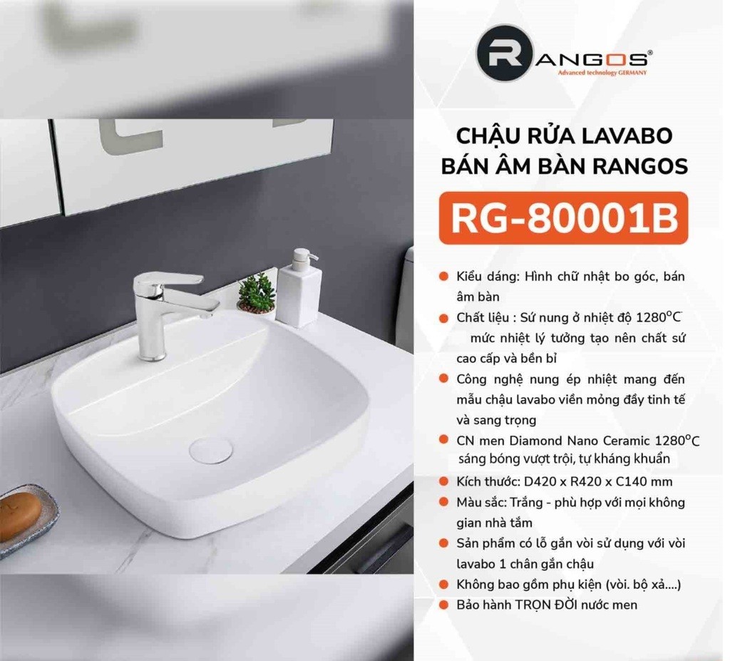 Chậu Rửa Lavabo Rangos RG-80001B