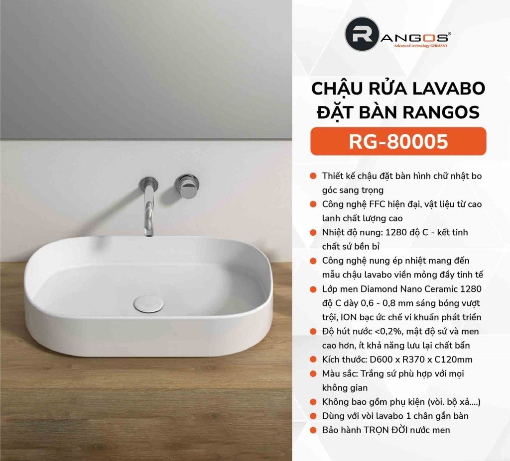 Chậu Rửa Lavabo Rangos RG-80005
