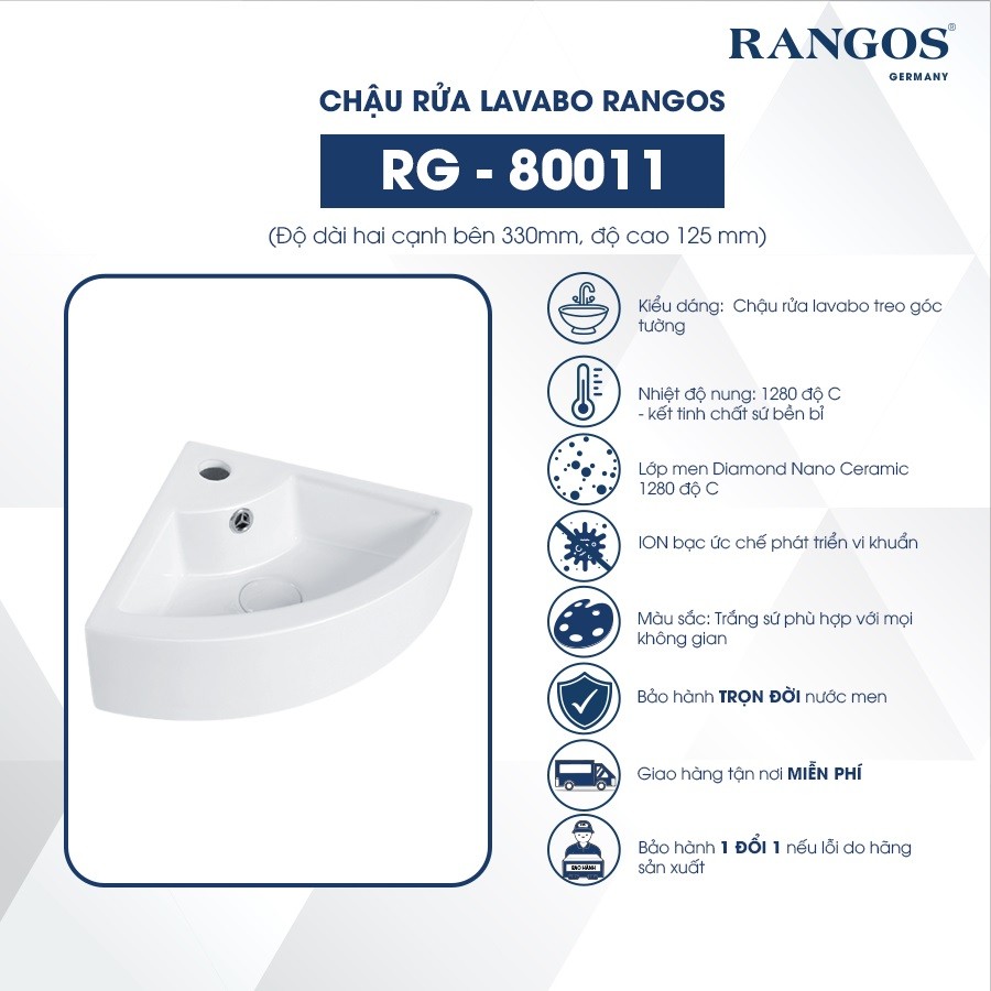 Thông tin lavabo treo tường Korest RG-80011