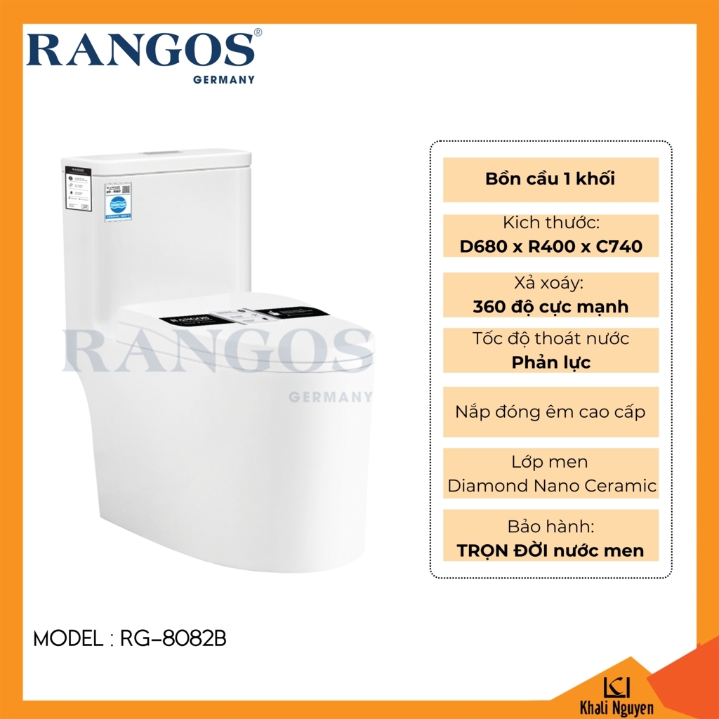 Bồn cầu Rangos 1 khối RG-8082B