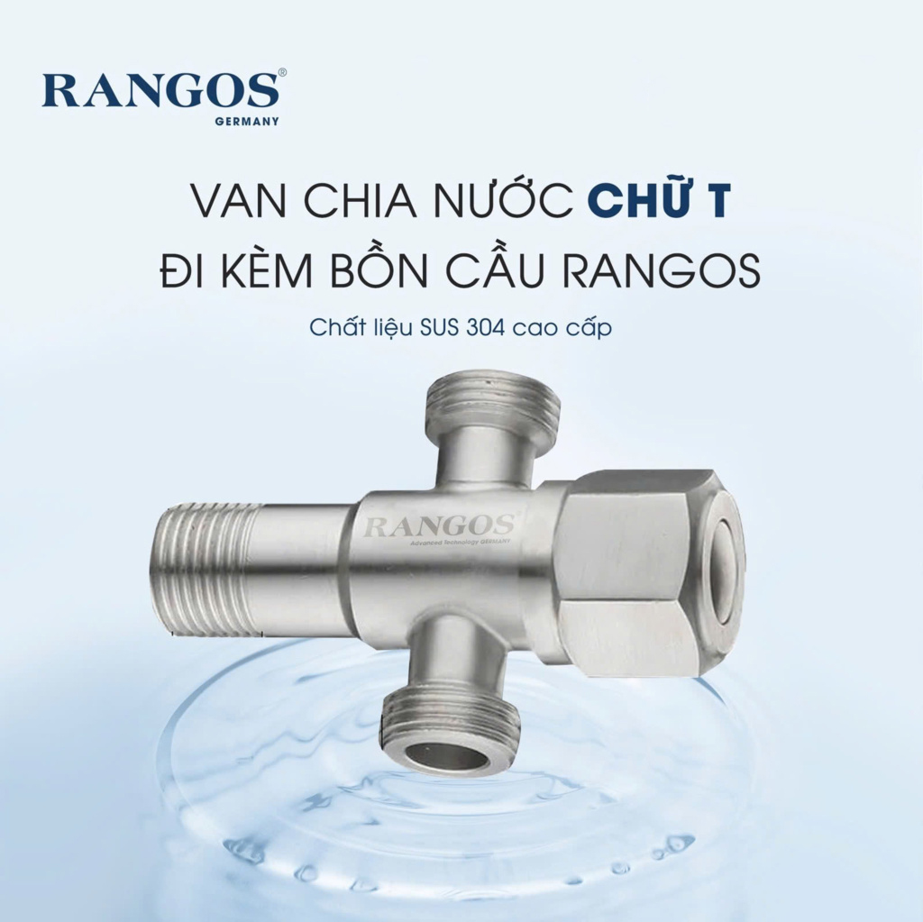 Van chữ T bồn cầu Rangos 1 khối RG-8082B