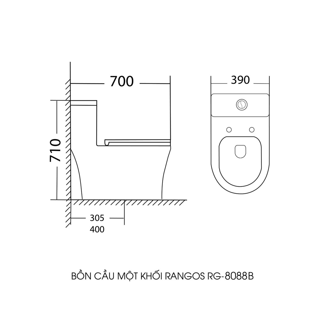 Bản vẽ bồn cầu 1 khối Rangos RG-8088B