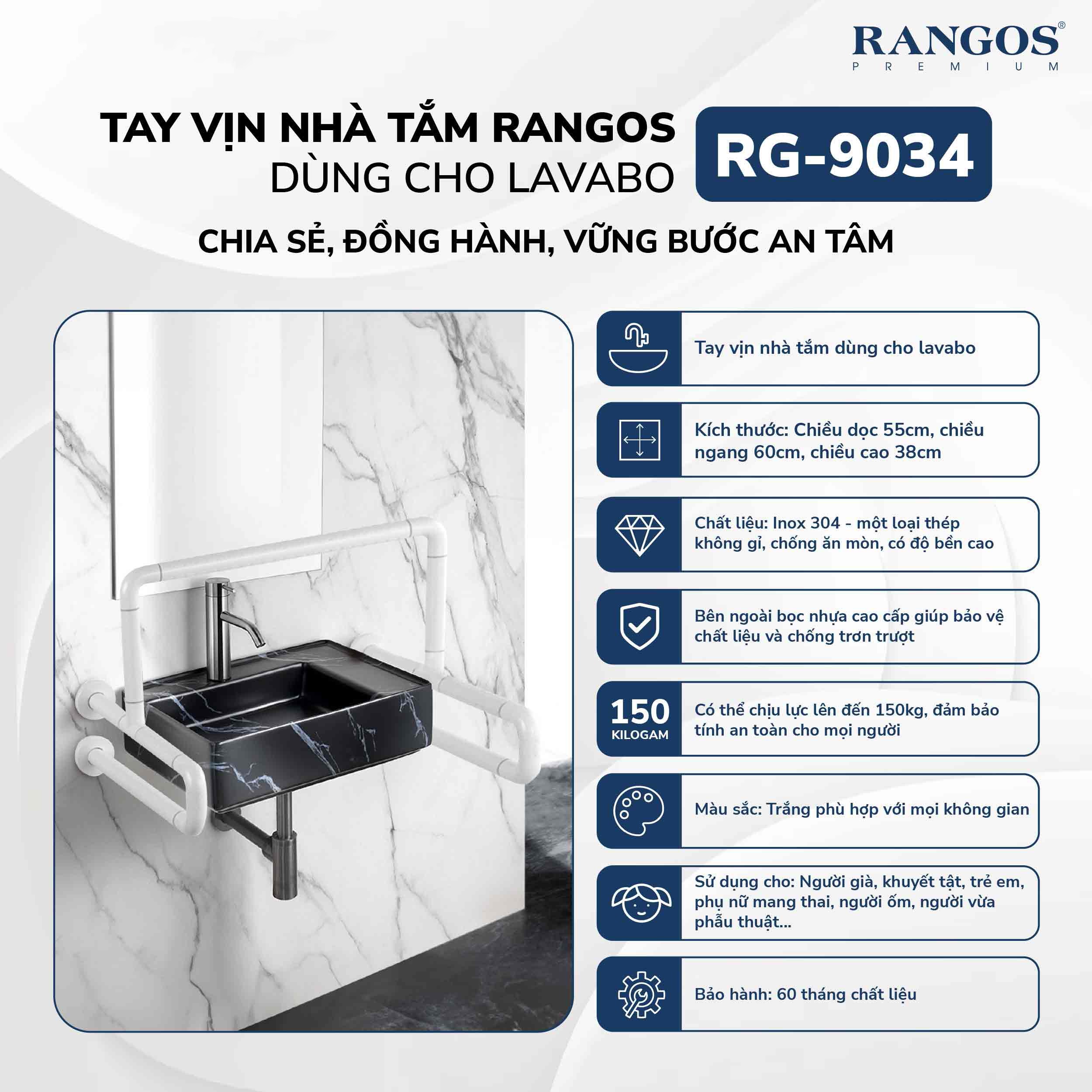 Thông tin thanh tay vịn nhà tắm Rangos RG-9034