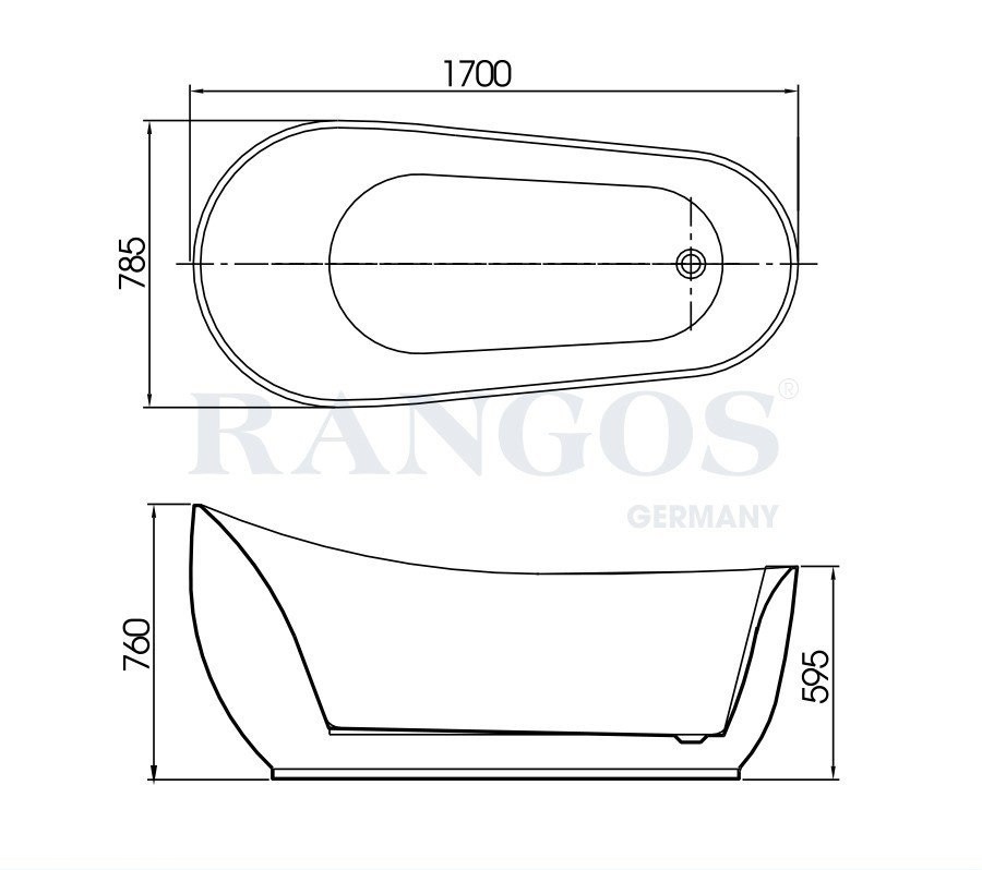 Bản vẽ bồn tắm Rangos RG-B1883A