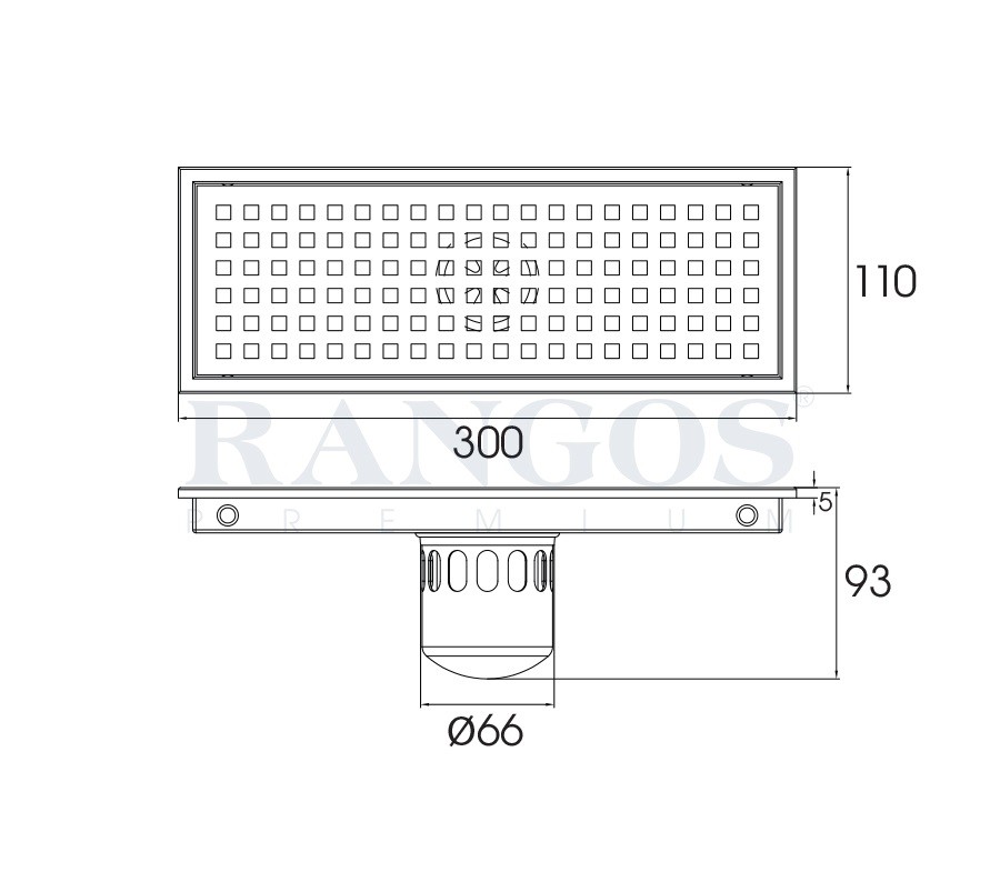 Bản vẽ thoát sàn Rangos RG-D300V2