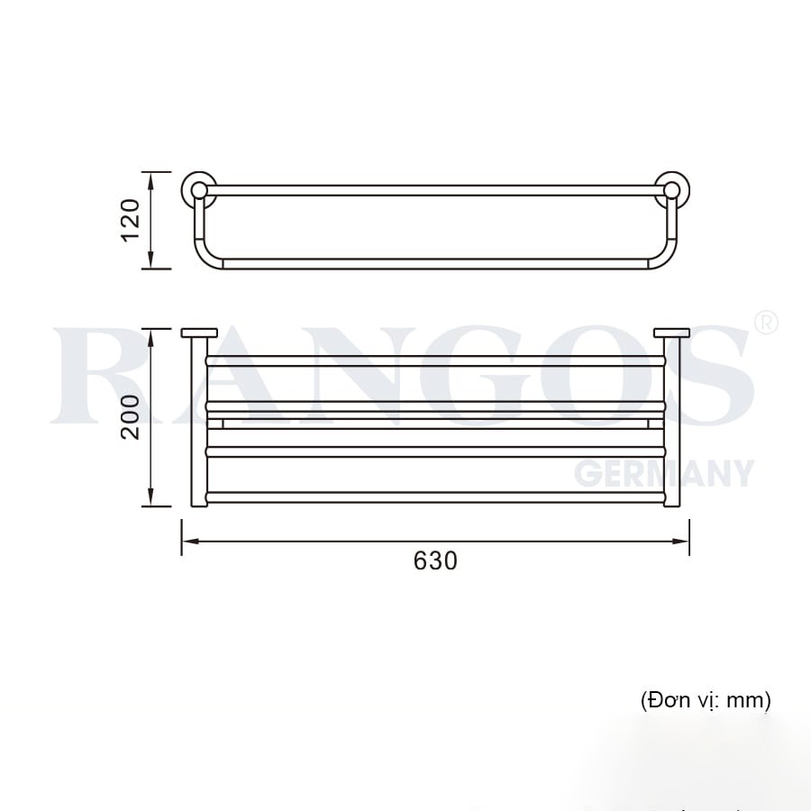 Bản vẽ vắt khăn giàn Rangos RG-PK1904