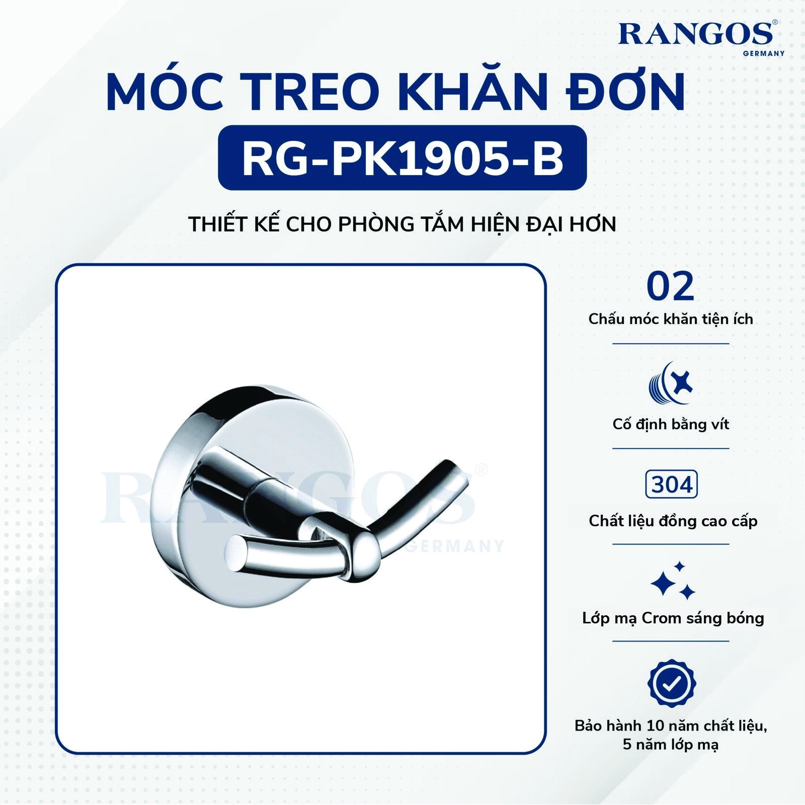 Thông tin móc treo khăn Rangos RG-PK1905-B