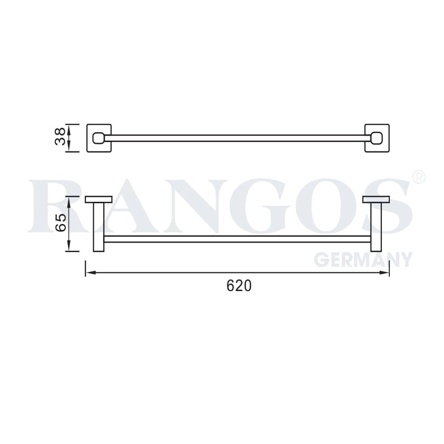 Bản vẽ thanh vắt khăn đơn Rangos RG-PK4601