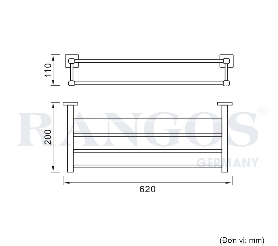 Bản vẽ vắt khăn giàn Rangos RG-PK4604