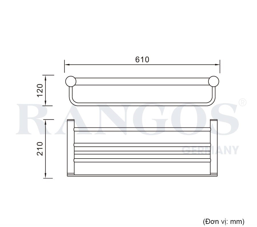 Bản vẽ vắt khăn giàn Rangos RG-PK4804