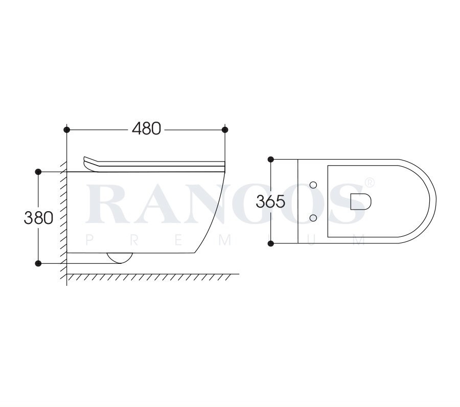 Bản vẽ bồn cầu treo tường Rangos RG-S8802W