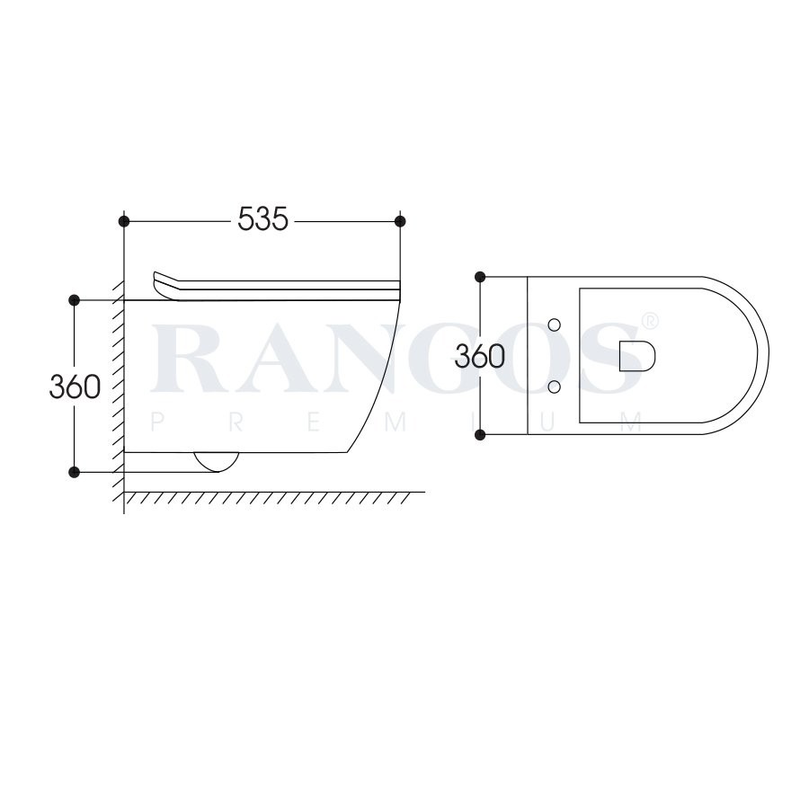 Bản vẽ bồn cầu treo tường Rangos RG-S8803W