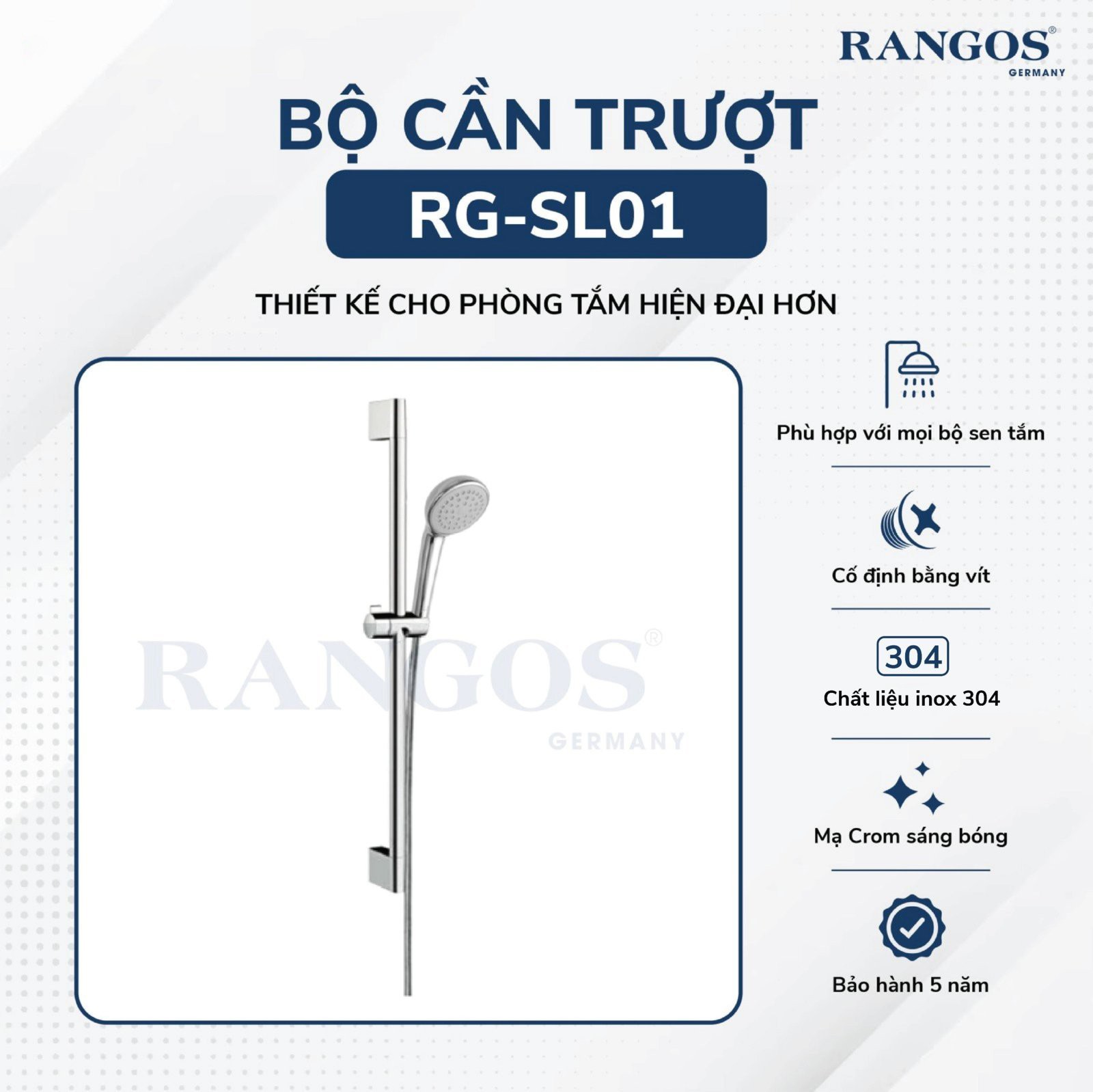 Thông tin bộ thanh trượt sen tắm Rangos RG-SL01