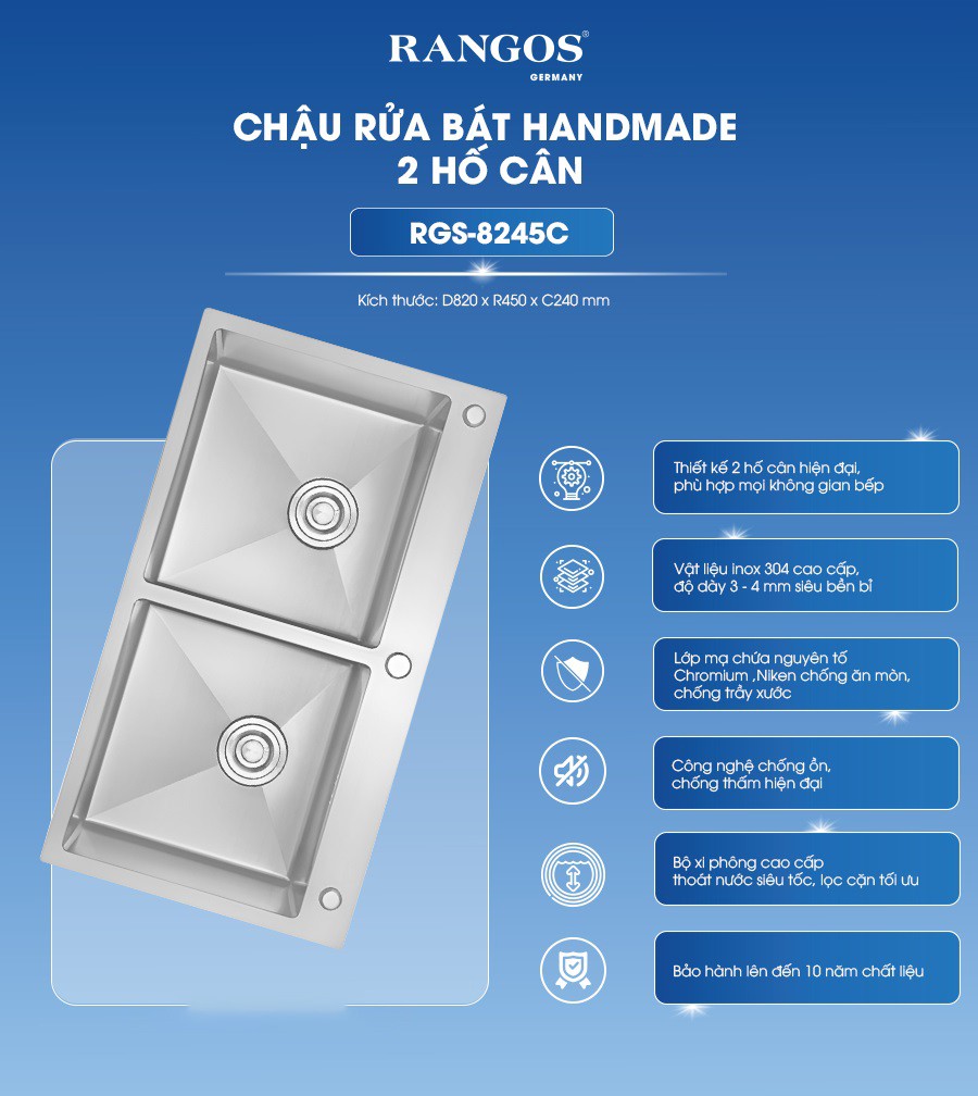 Thông tin chậu rửa bát Rangos RGS-8245C