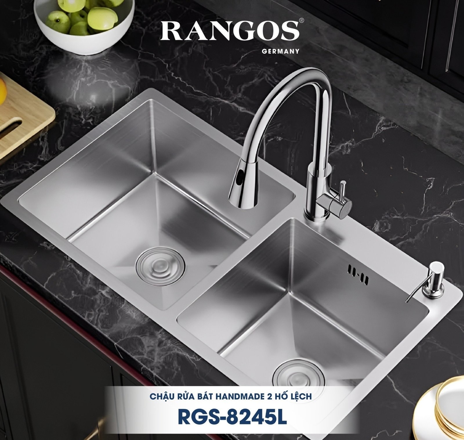 Chậu rửa bát handmade Rangos RGS-8245L