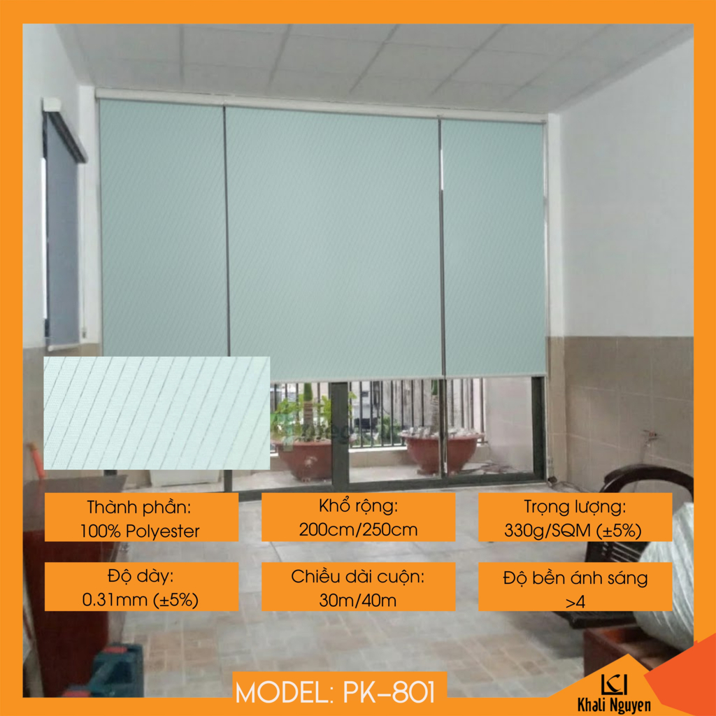 Rèm cuốn chéo máng cầu vồng PK-801
