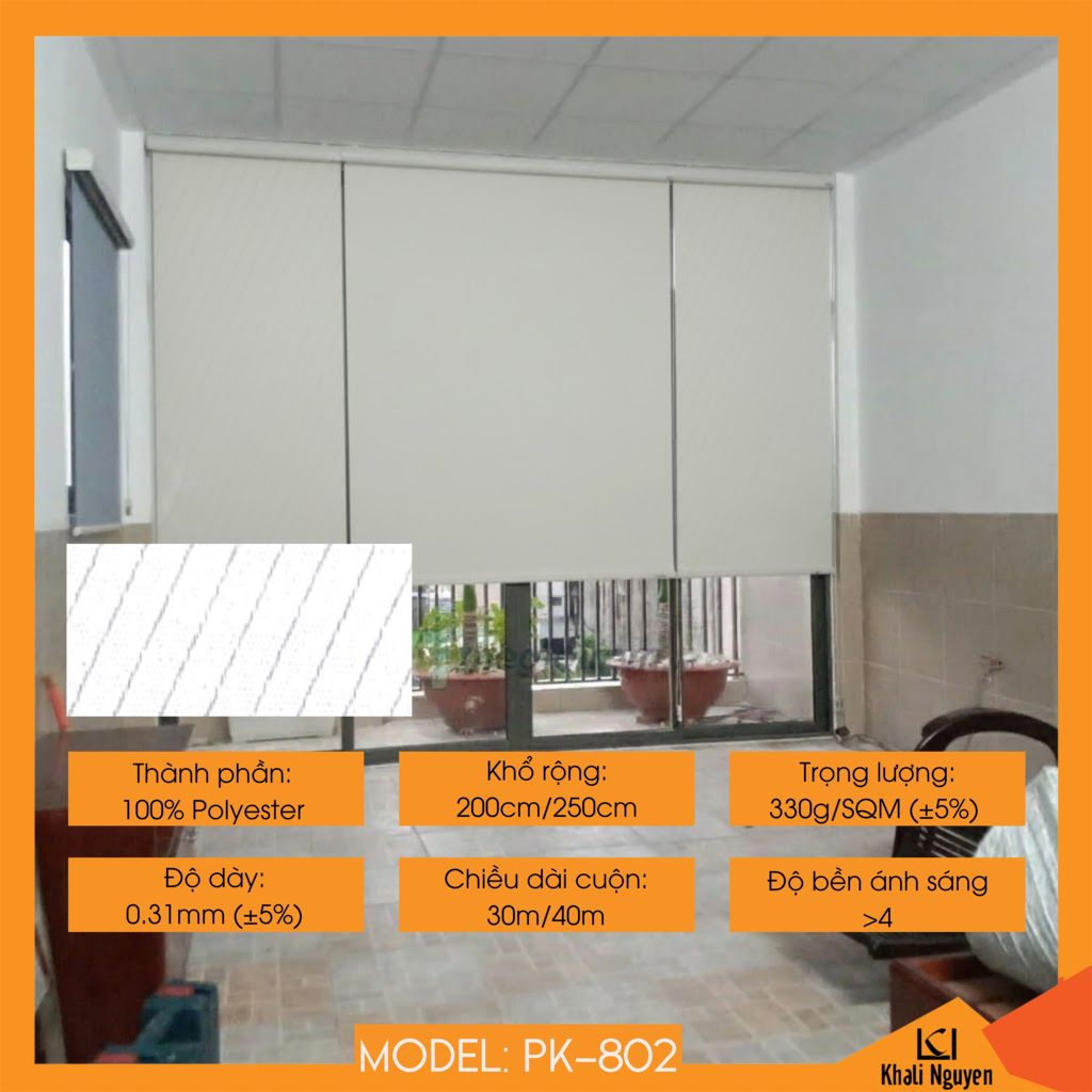 Rèm cuốn chéo máng cầu vồng PK-802