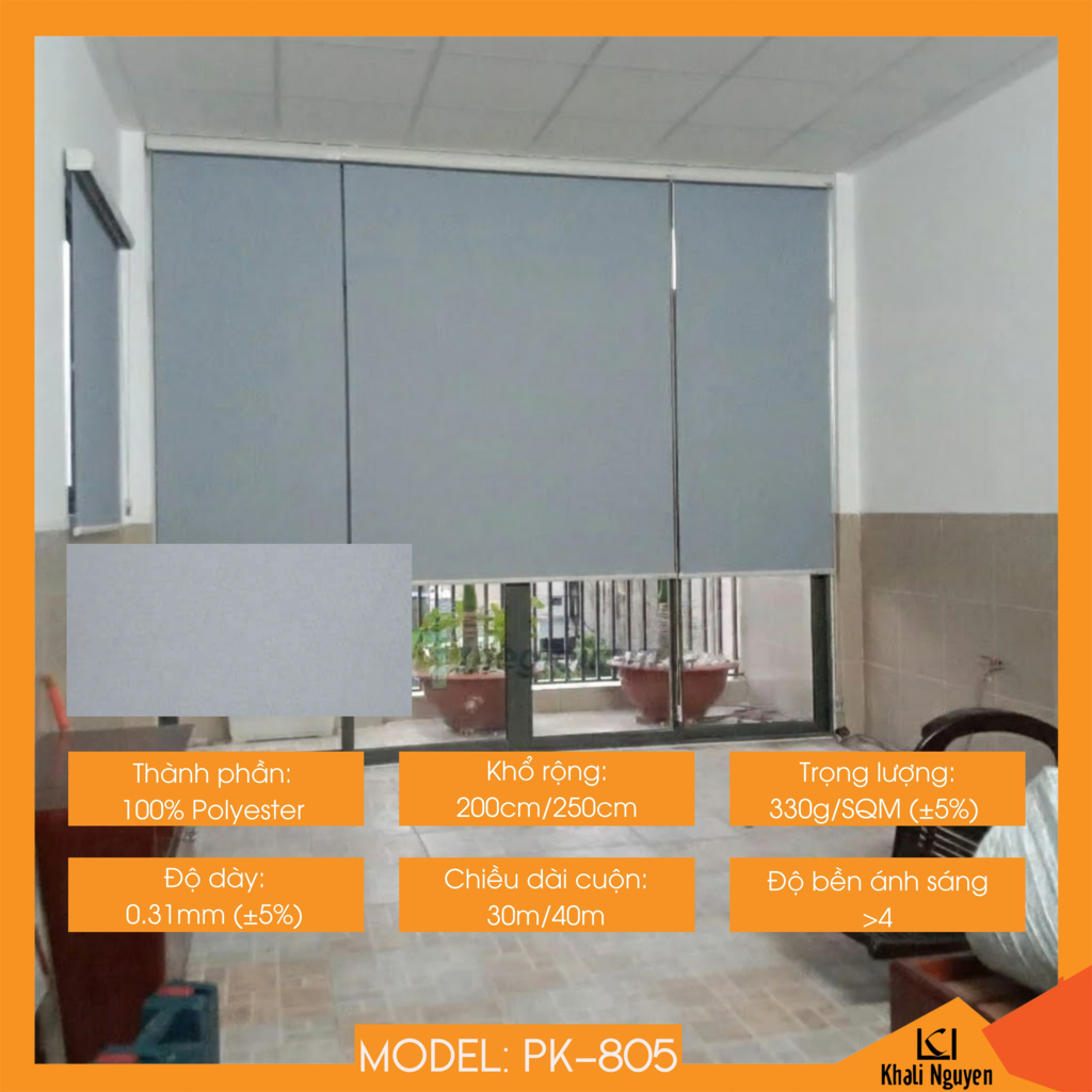 Rèm cuốn chéo máng cầu vồng PK-805