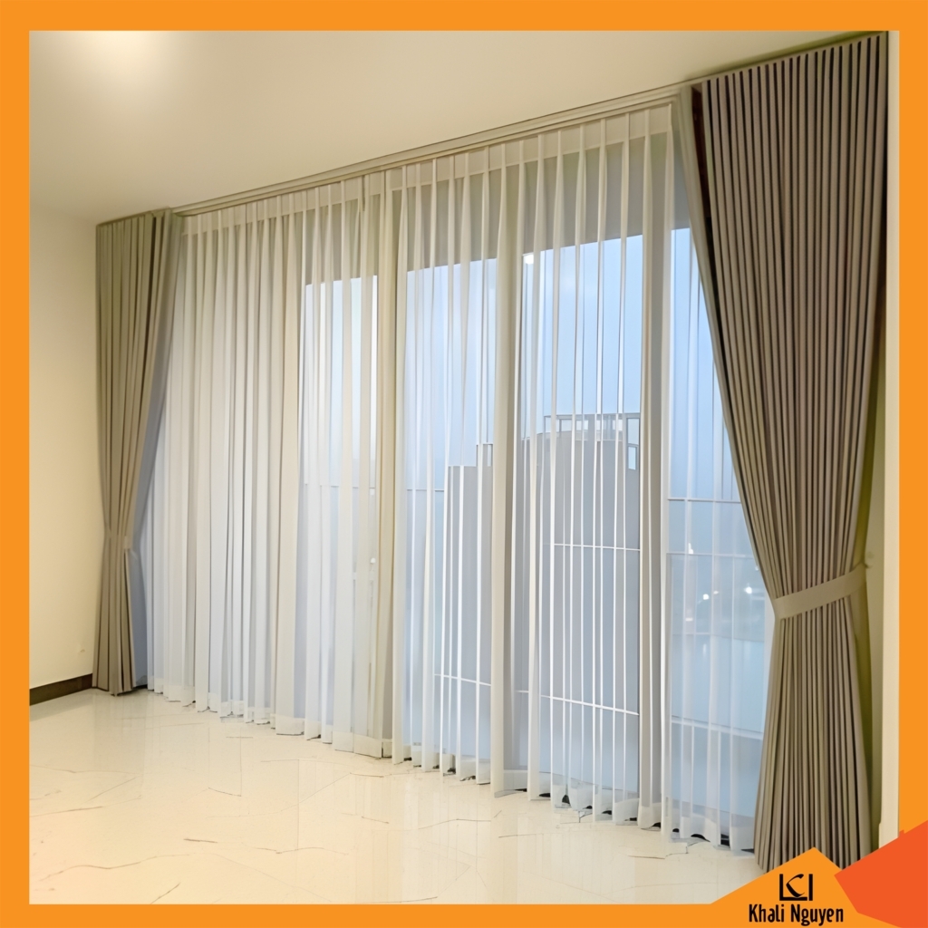 Rèm cửa vài màu vàng