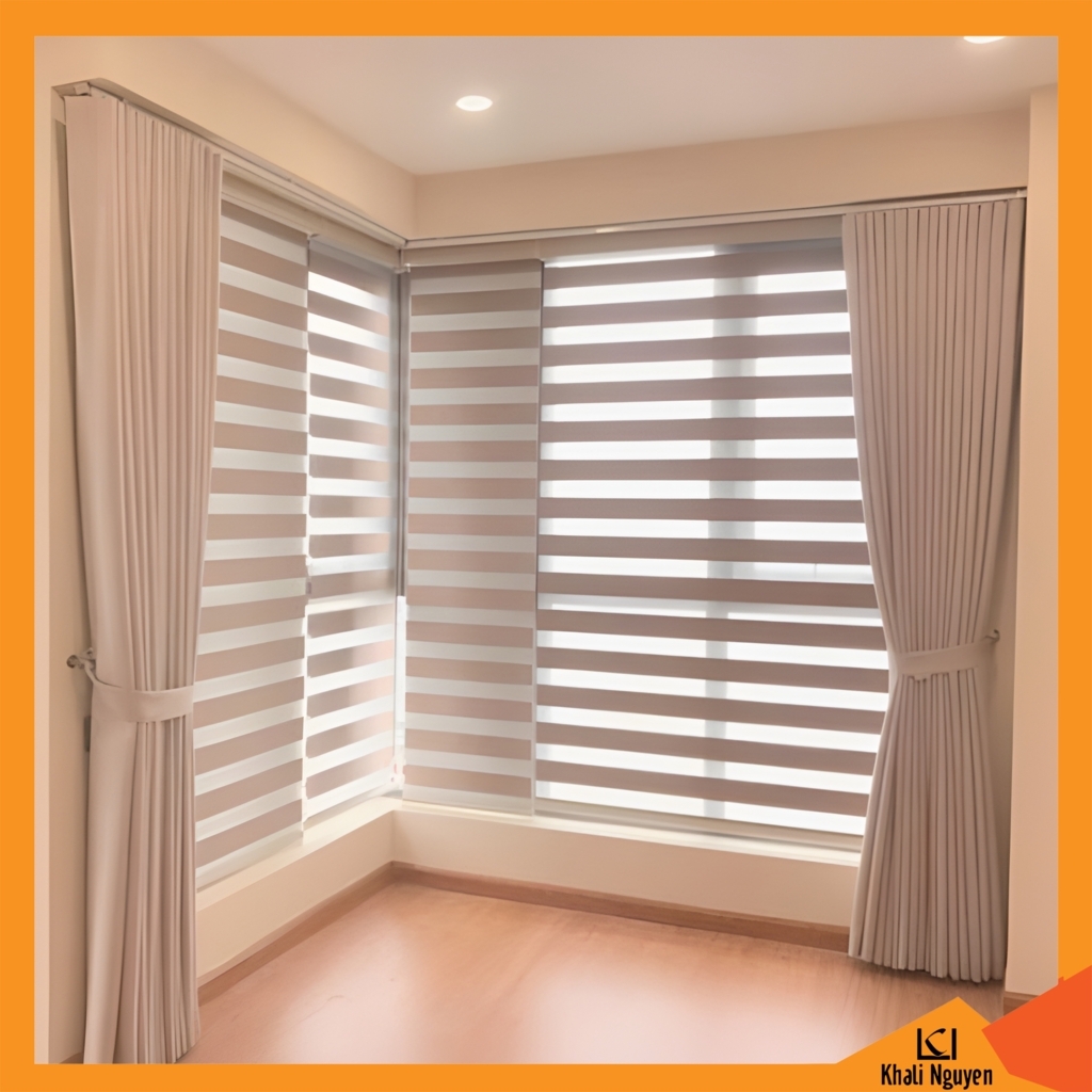 Rèm cửa vải màu xám đậm