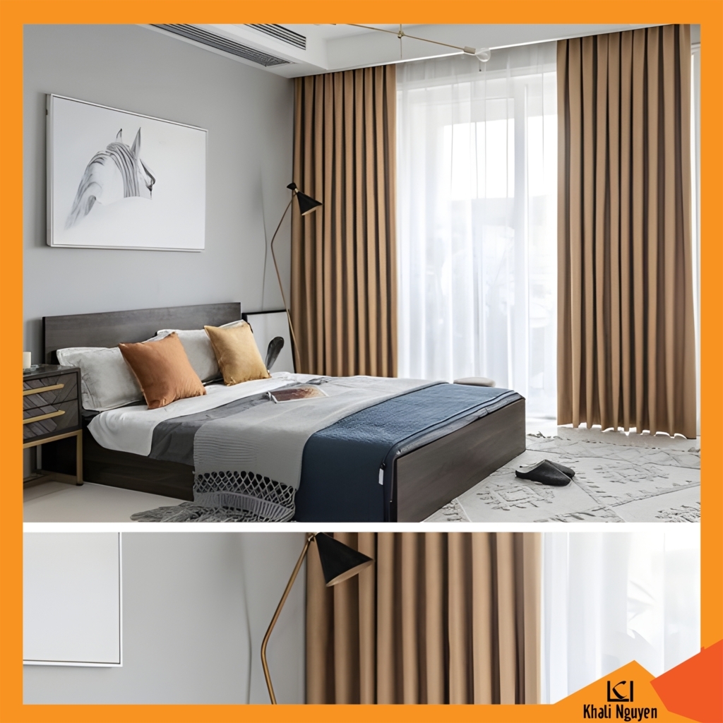 Rèm cửa vải thô gai chống nắng tốt giá rẻ