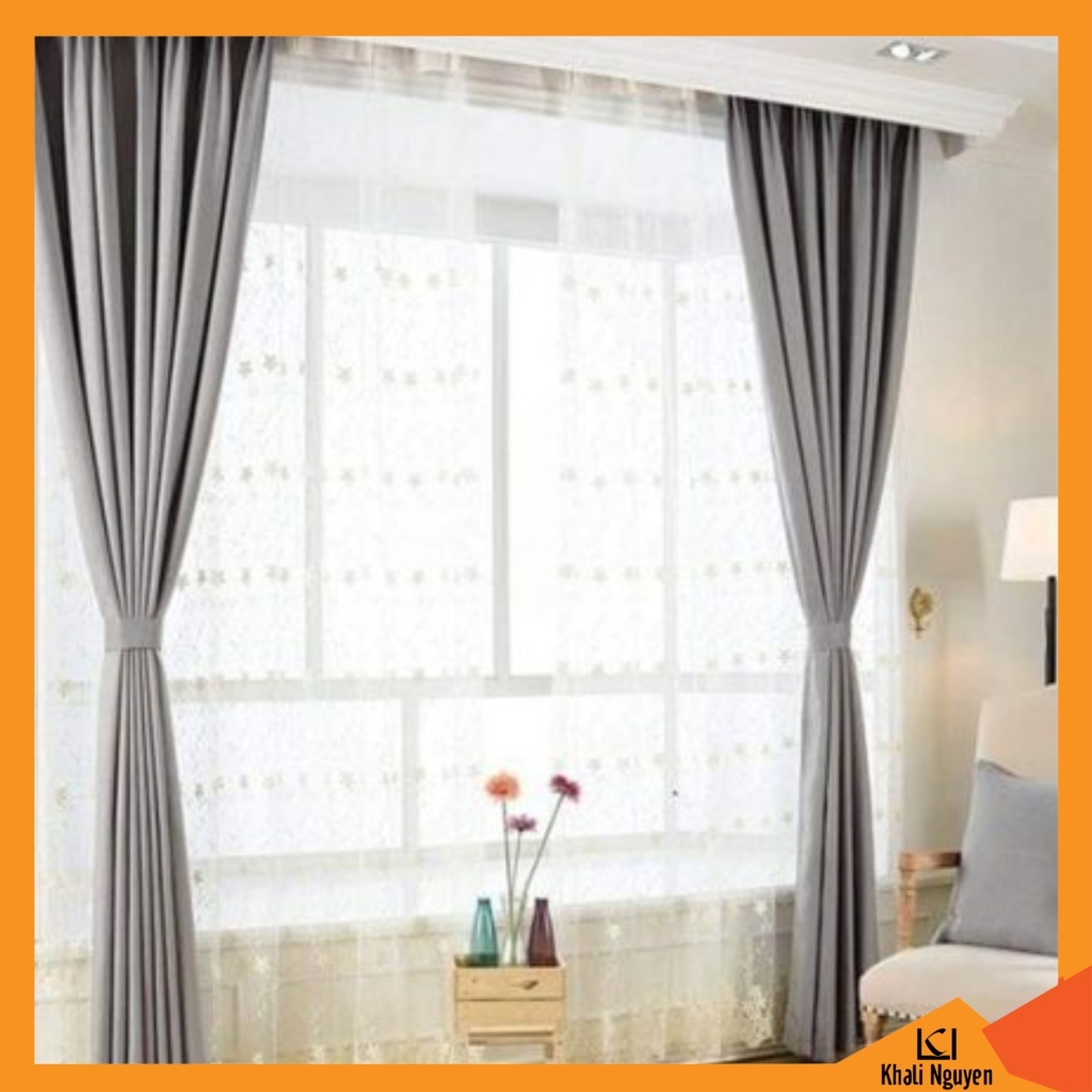 Rèm vải 2 lớp cản nắng cho cửa hướng tây