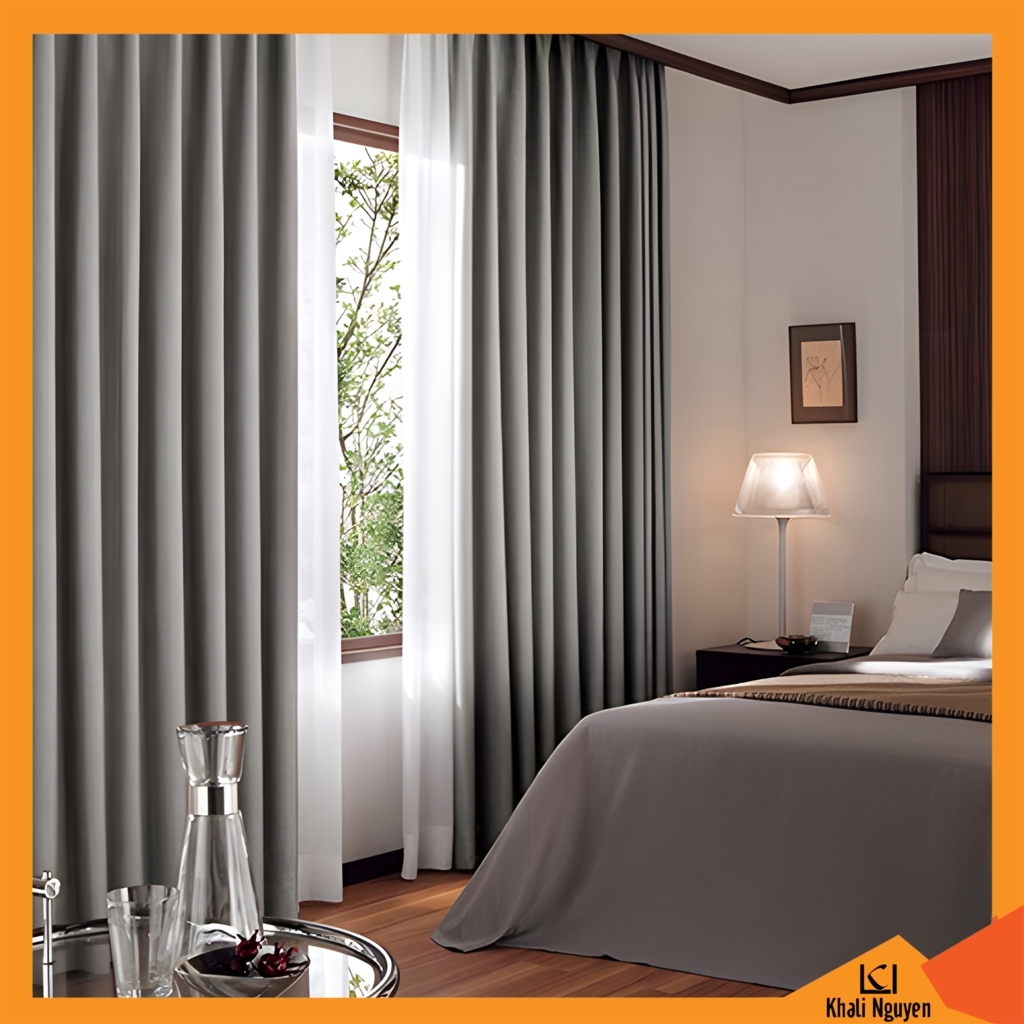 Rèm vải cửa sổ biệt thự đẹp cản nắng tốt