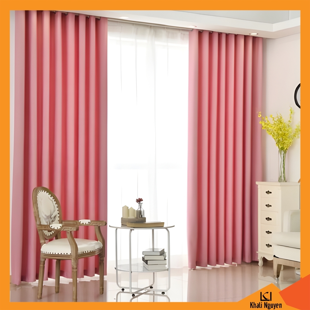 Rèm vải màu hồng giá rẻ
