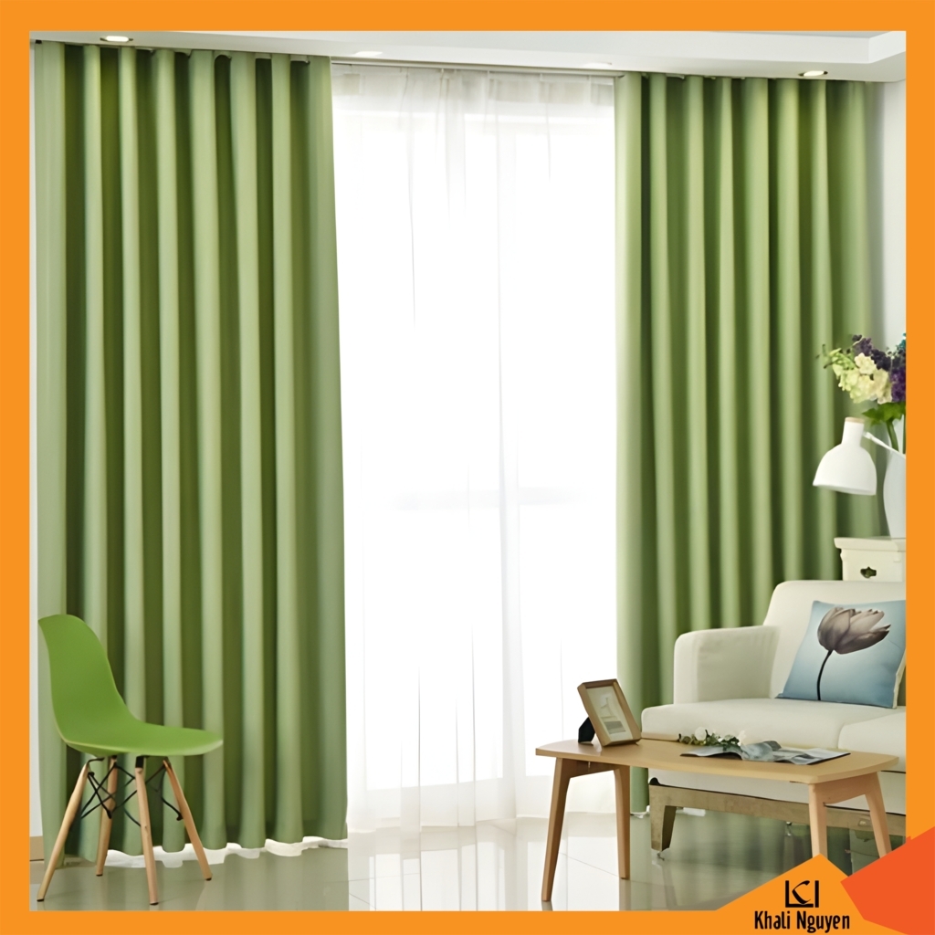 Rèm vải màu xanh giá rẻ