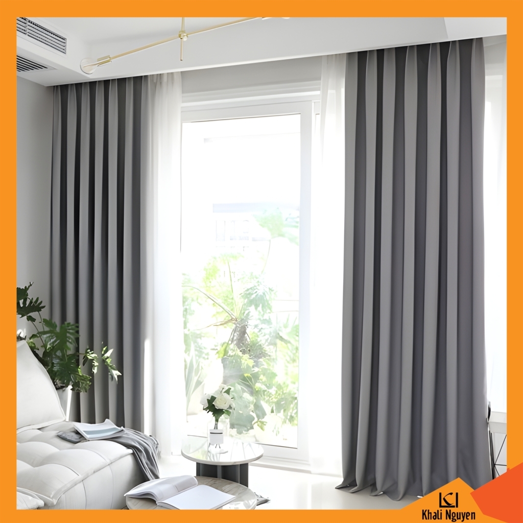 Rèm vải một màu đẹp cho phòng khách