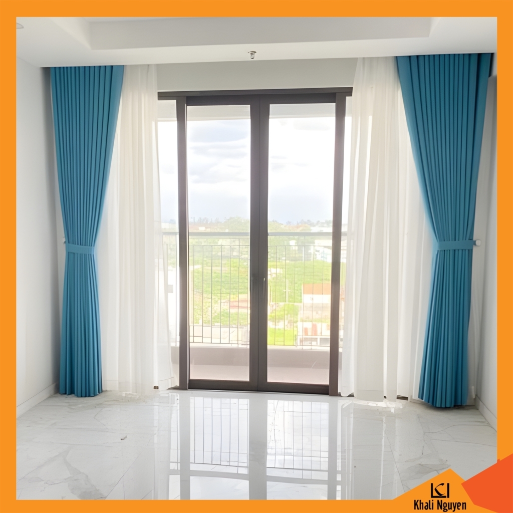 Rèm vải thô mịn cản nắng đẹp giá rẻ