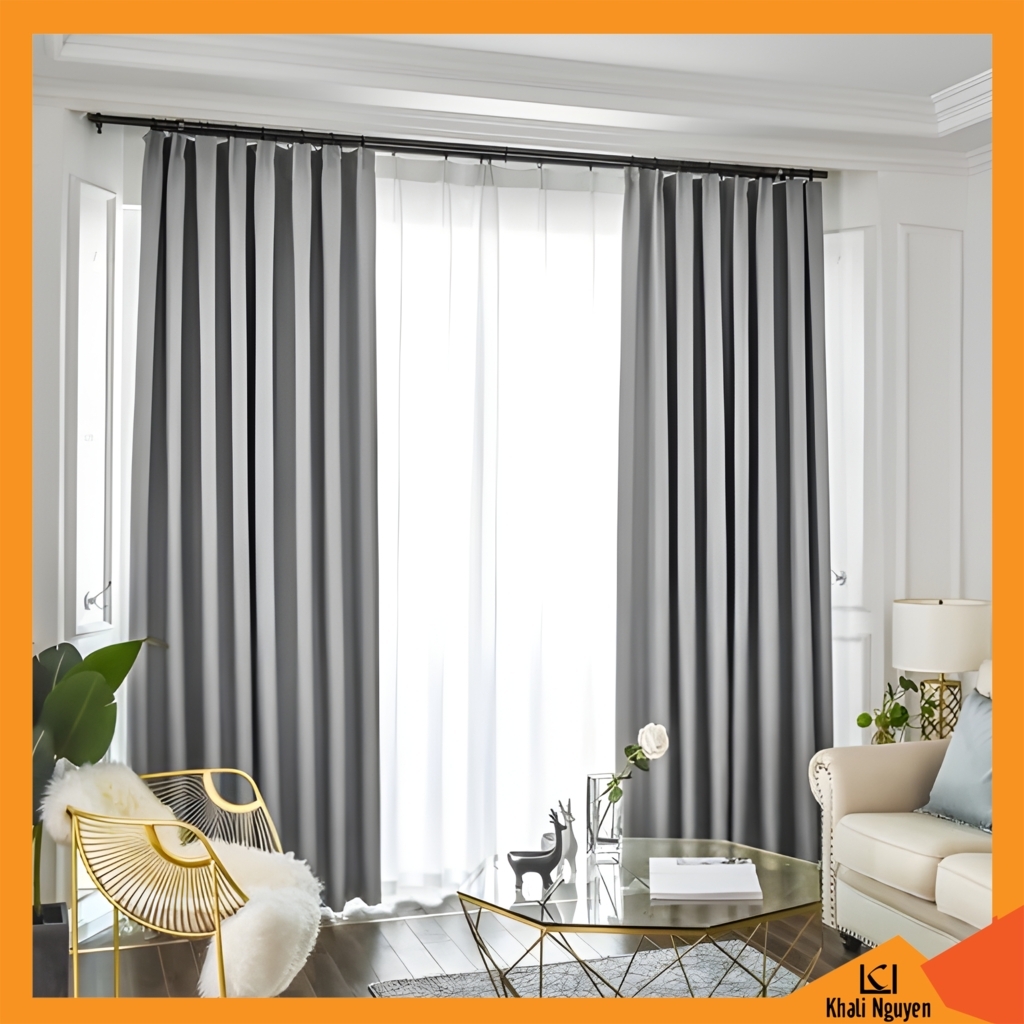 Rèm vải thô mịn phòng khách đẹp cản nắng tốt