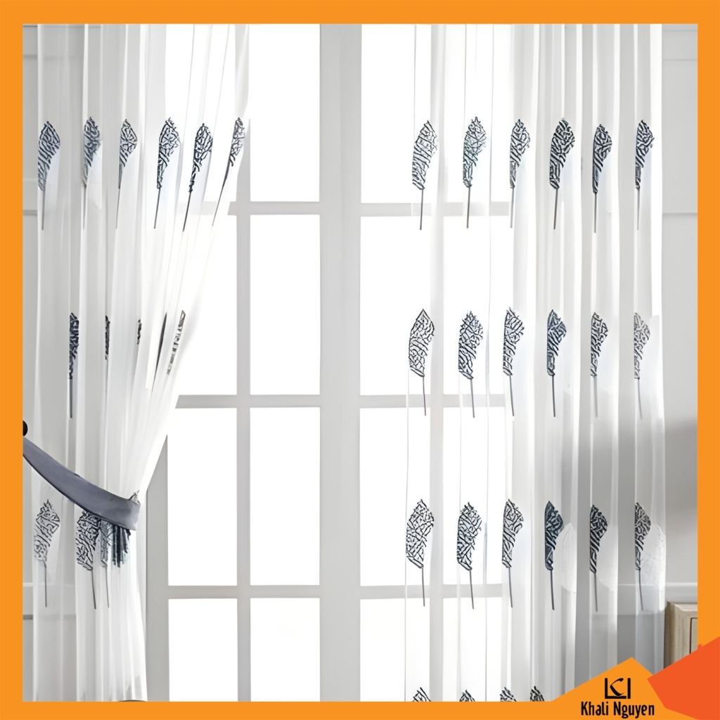 Rèm vải voan đẹp trang trí mẫu 1