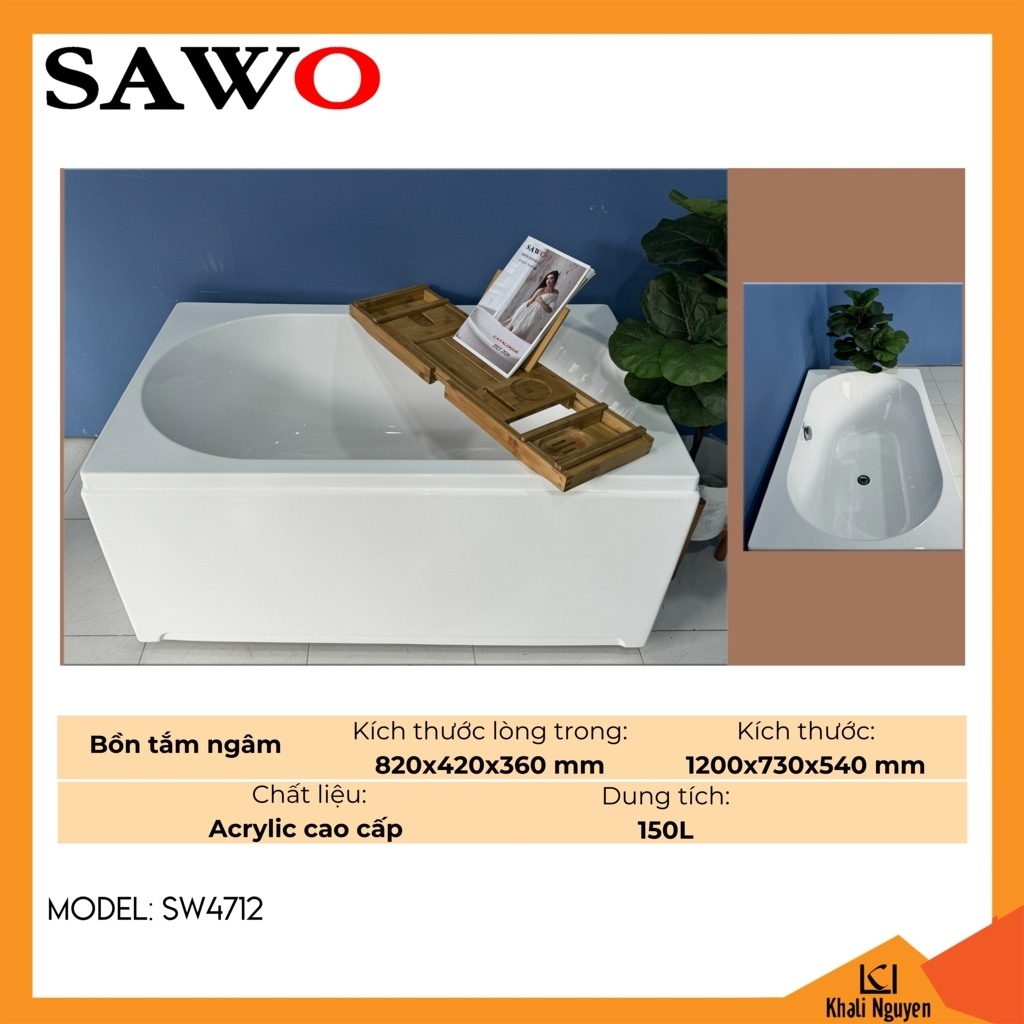Bồn tắm ngâm acrylic Sawo SW4712