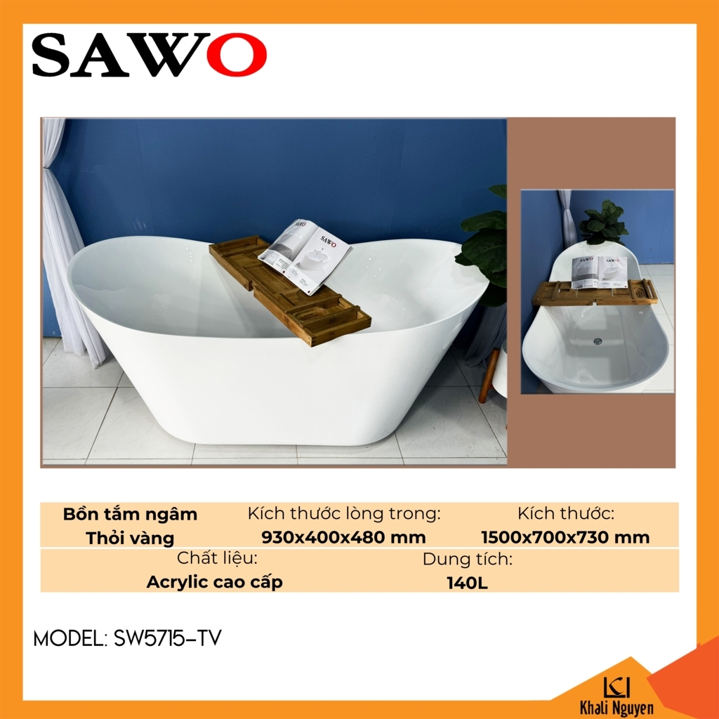 Bồn tắm ngâm acrylic Sawo SW5715-TV